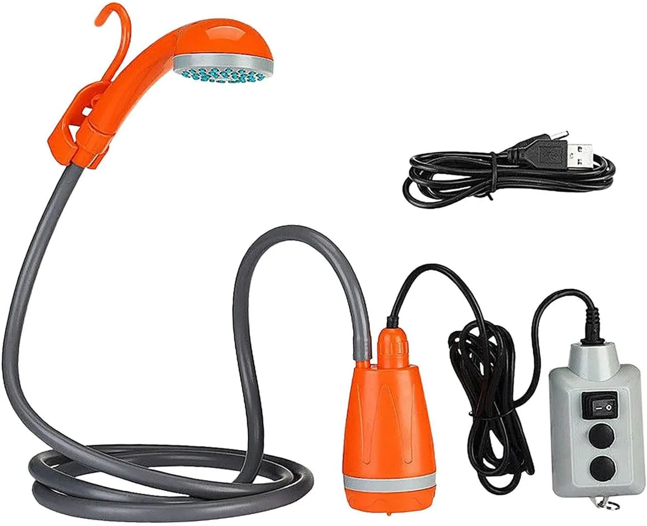 Camping Shower with Electric Pump for Outdoor Use, USB Rechargeable