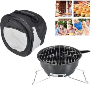 Camping Stove Barbecue Charcoal Grill Portable Folding Stainless Steel Stove Wood Burning Stove Lightweight Compact Durable for Outdoor Backpacking Hiking Traveling Picnic BBQ