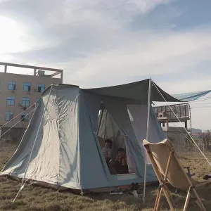 Camping Teepee Tent Yurt Tent with Screen 4 Season Double Layers Waterproof Anti-UV Windproof Tents for Outdoor Camping Hiking Hunting 3-4 Person
