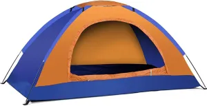 Camping Tent, 1 Person/2 Person Tent Lightweight Dome Tent Portable Backpacking Tent for Outdoor Camping Hiking(2 Person Orange)
