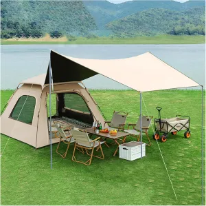 Camping Tent 4-8 Person, Pop Up Automatic Dome Beach Tents, Family Tent with Canopy & Picnic Mat, for Backpacking Hiking Mountaineering Trips,8 Person