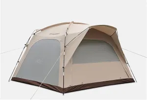 Camping Tent 4 Person Outdoor Folding Portable Camping Tent Easy Set Up 2 Door 4 Mesh Windows Waterproof Sunproof Instant Family Tent with Carry Bag