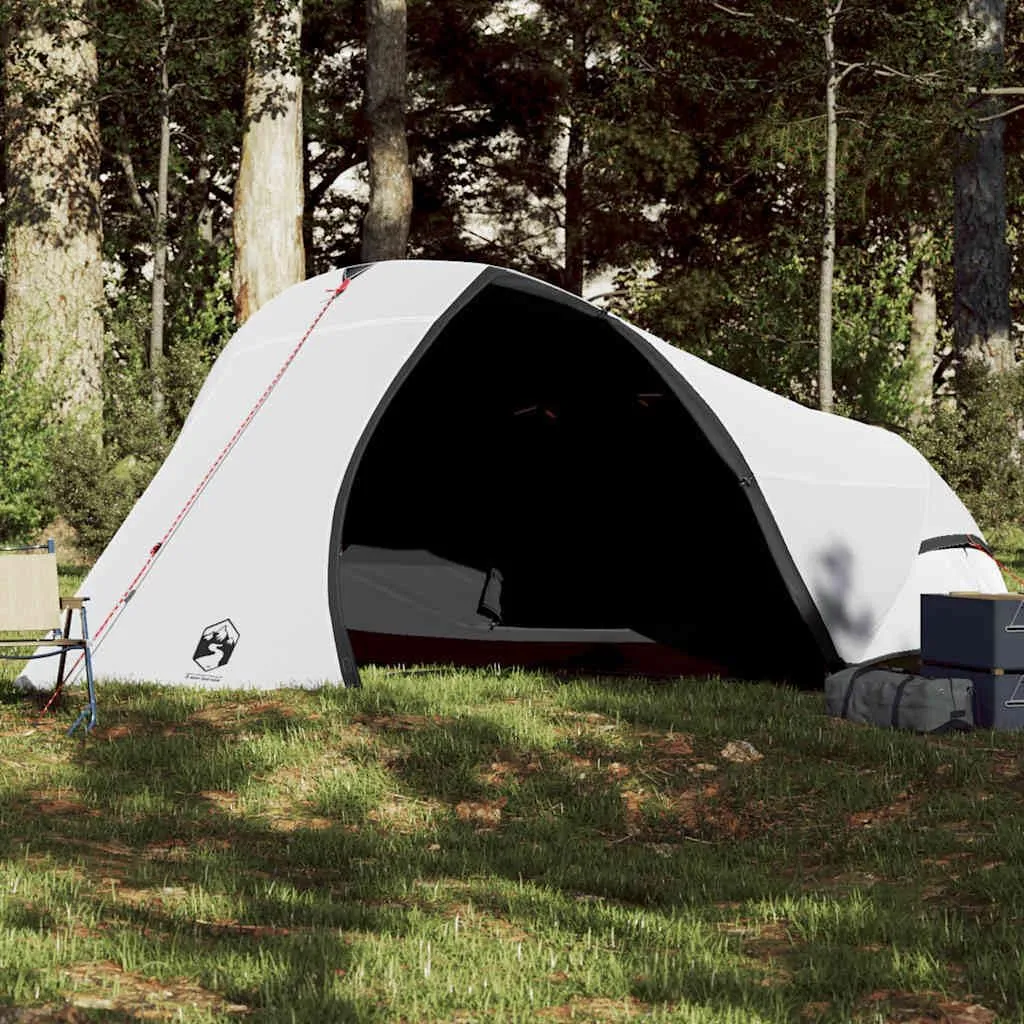 Camping Tent Dome 4-Person White Blackout Fabric Waterproof7,4KG