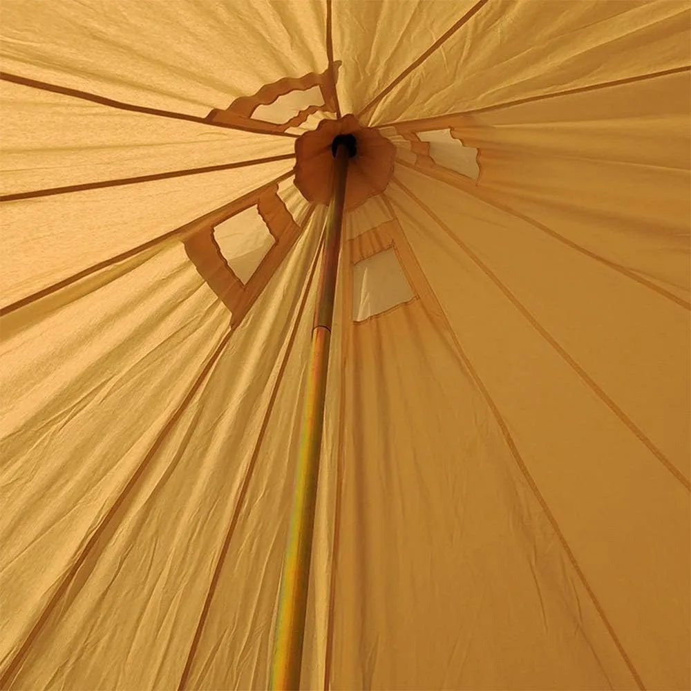 Camping Tent Foldable Tent Canvas Outdoor Camping Farmhouse BBQ Dining Tent Thicken Rainproof Tent Triangle Canvas Teepee (Beige 5M) (Beige 5M)