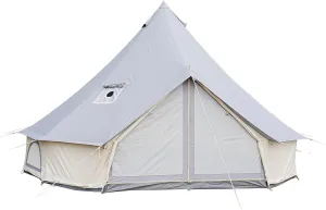 Canvas Bell Tent - 4 Seasons Glamping Yurt with Stove Jack for Family Camping - Waterproof