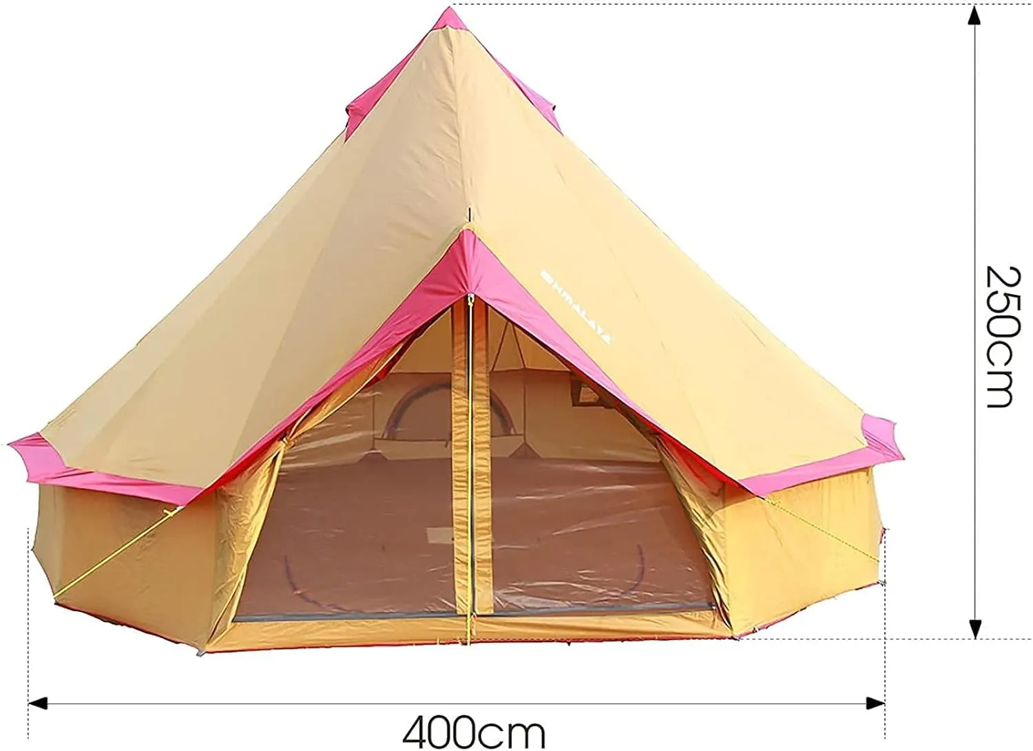 Canvas Tent with Stove Hole Cotton Canvas Tents Yurt Tent for Camping 4 Season Waterproof Tent for Family Camping Outdoor Glamping, Luxury Teepee (Lig