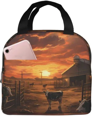 Cattle Farm Sanctuary Lunch Bag Lunch Box For Women Men Insulated Reusable Lunch Box