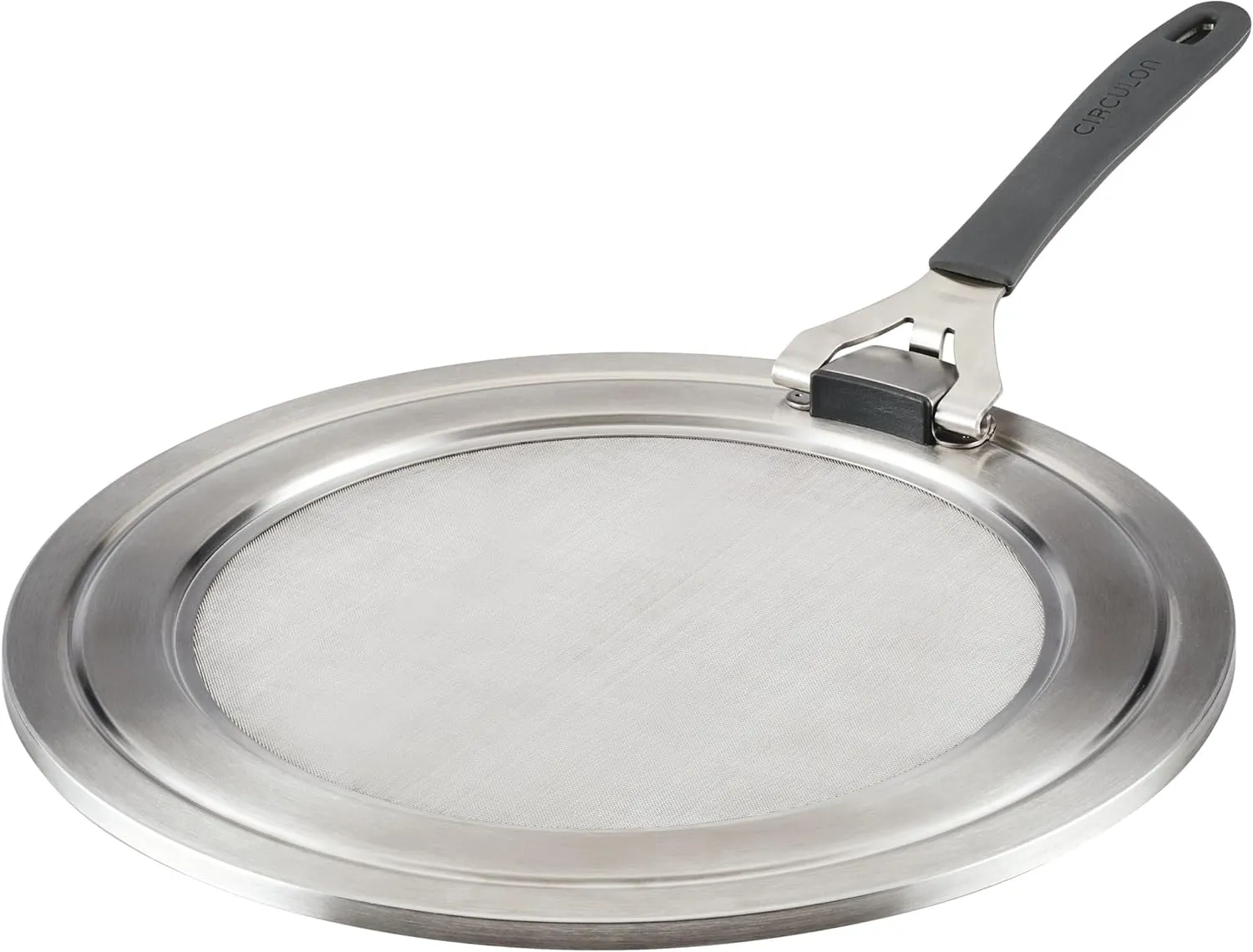 Circulon Tools and Gadgets Universal Splatter Guard Mesh Grease Cover for Pots and Pans Protects Stove, Countertop, and Kitchen from Oil when Frying, 13 Inch Splatter Guard - Stainless Steel