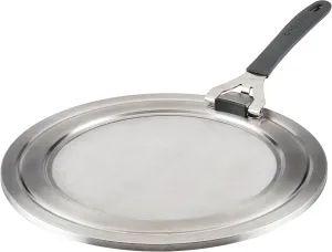 Circulon Tools and Gadgets Universal Splatter Guard Mesh Grease Cover for Pots and Pans Protects Stove, Countertop, and Kitchen from Oil when Frying, 13 Inch Splatter Guard - Stainless Steel