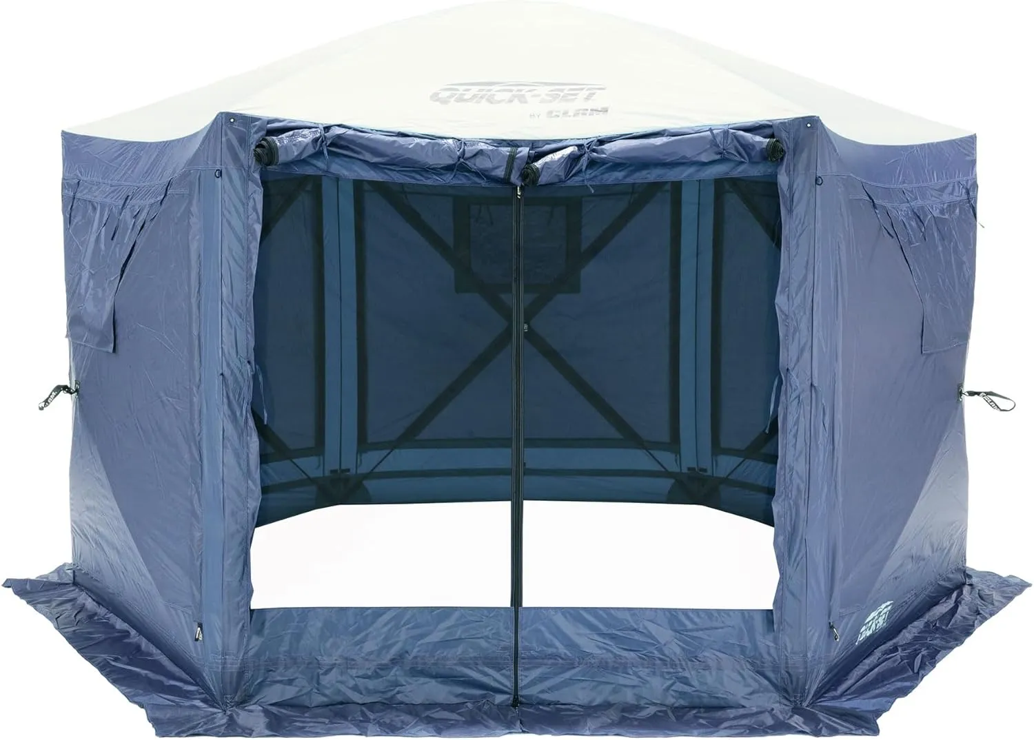 CLAM Pop Up Screen Tent, Outdoor Camping Gazebo Canopy, Pavilion, 12.5', Blue