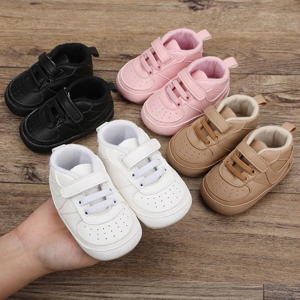Clowora Unsex Baby Shoes Boys Girls Infant Sneakers Non-Slip Soft Rubber Sole Toddler Crib First Walker Lightweight Shoes