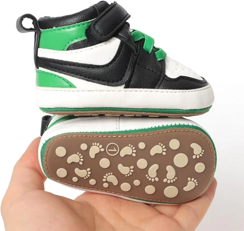 Clowora Unsex Baby Shoes Boys Girls Infant Sneakers Non-Slip Soft Rubber Sole Toddler Crib First Walker Lightweight Shoes