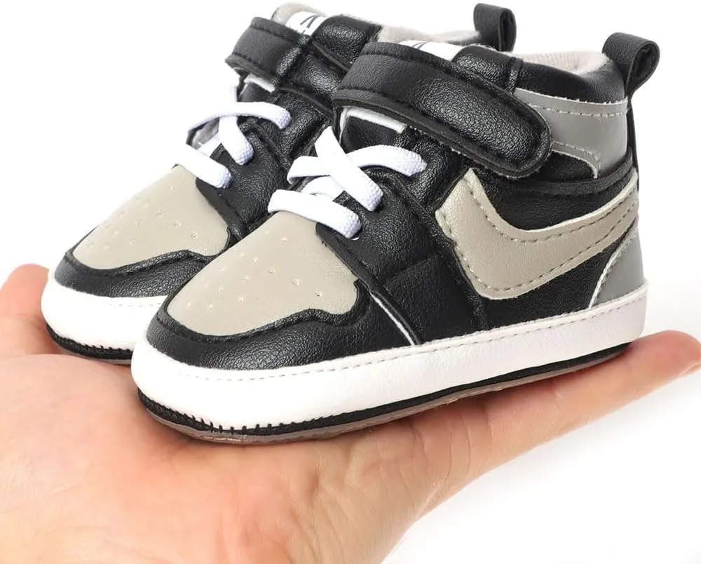 Clowora Unsex Baby Shoes Boys Girls Infant Sneakers Non-Slip Soft Rubber Sole Toddler Crib First Walker Lightweight Shoes