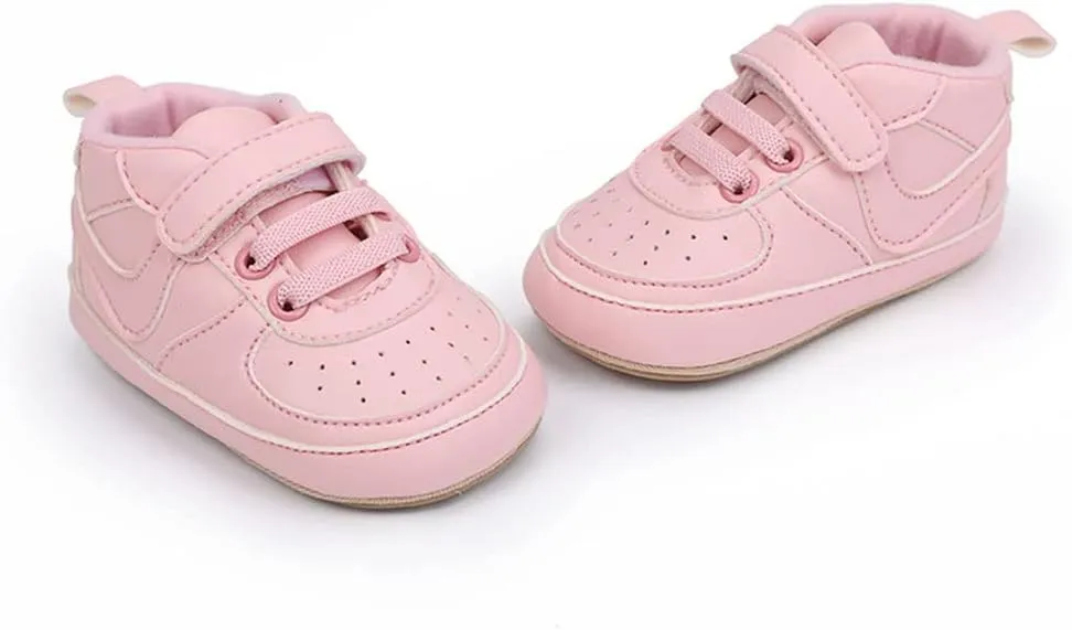 Clowora Unsex Baby Shoes Boys Girls Infant Sneakers Non-Slip Soft Rubber Sole Toddler Crib First Walker Lightweight Shoes