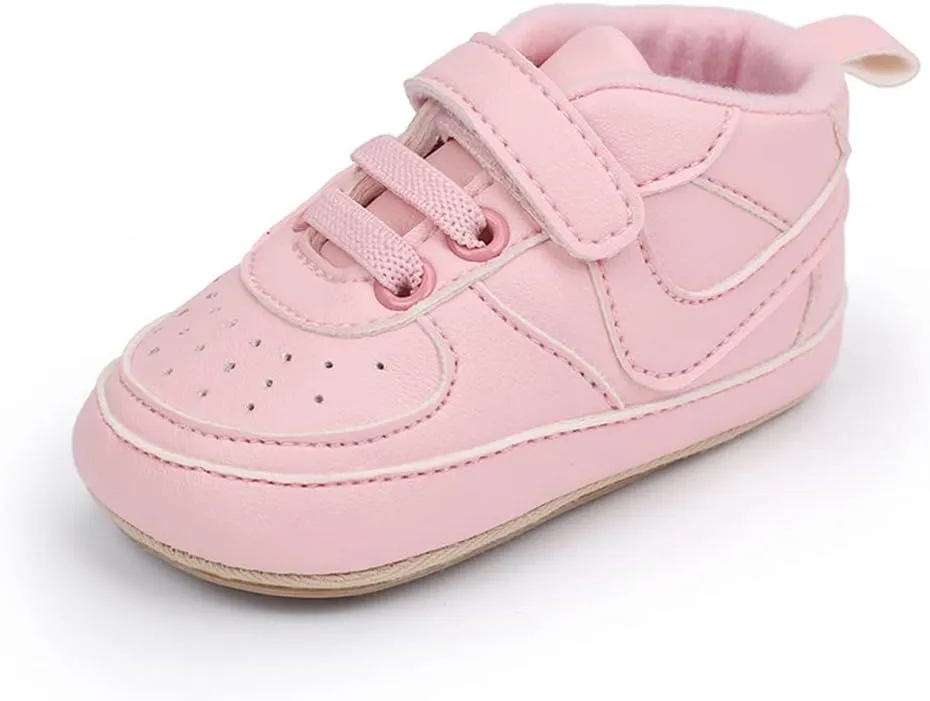 Clowora Unsex Baby Shoes Boys Girls Infant Sneakers Non-Slip Soft Rubber Sole Toddler Crib First Walker Lightweight Shoes