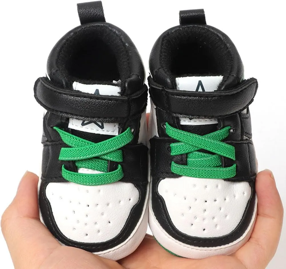 Clowora Unsex Baby Shoes Boys Girls Infant Sneakers Non-Slip Soft Rubber Sole Toddler Crib First Walker Lightweight Shoes