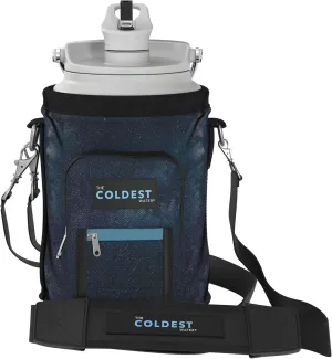 Coldest Water Bottle Carrier Bag with Adjustable Straps - Travel Friendly, Dent Free Design & Extra Phone Pocket, Holder Case Pouch Sleeve Cover Fits Insulated Stainless Steel Water Bottle (Gallon)