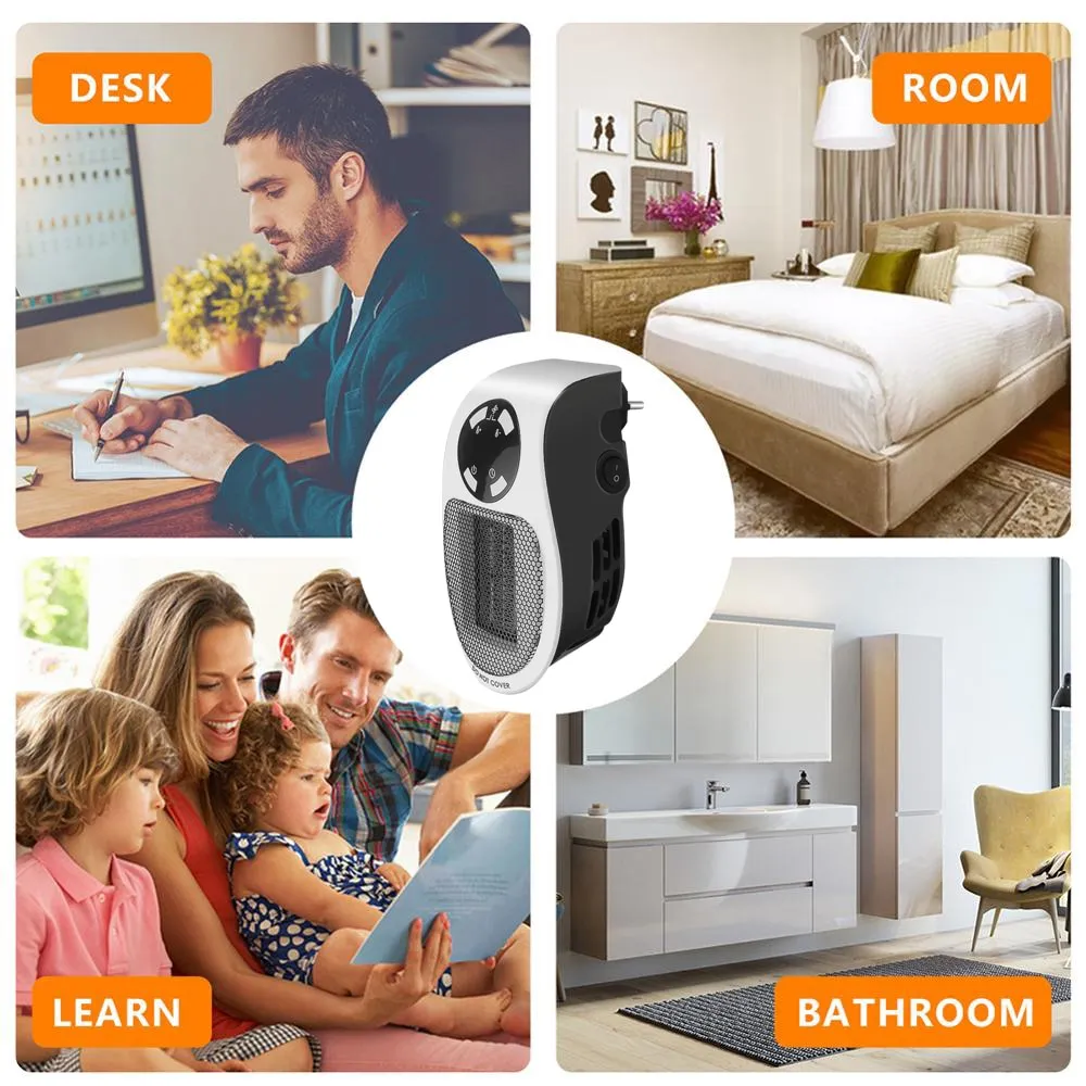 Compact 220V 500W Portable Electric Fan Heater