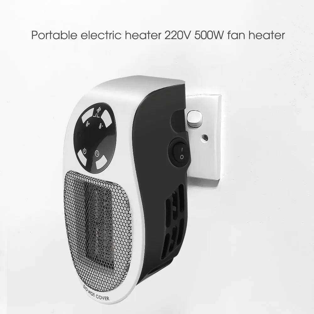 Compact 220V 500W Portable Electric Fan Heater