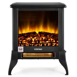 Compact Portable Space Heater with Realistic Flame Effect