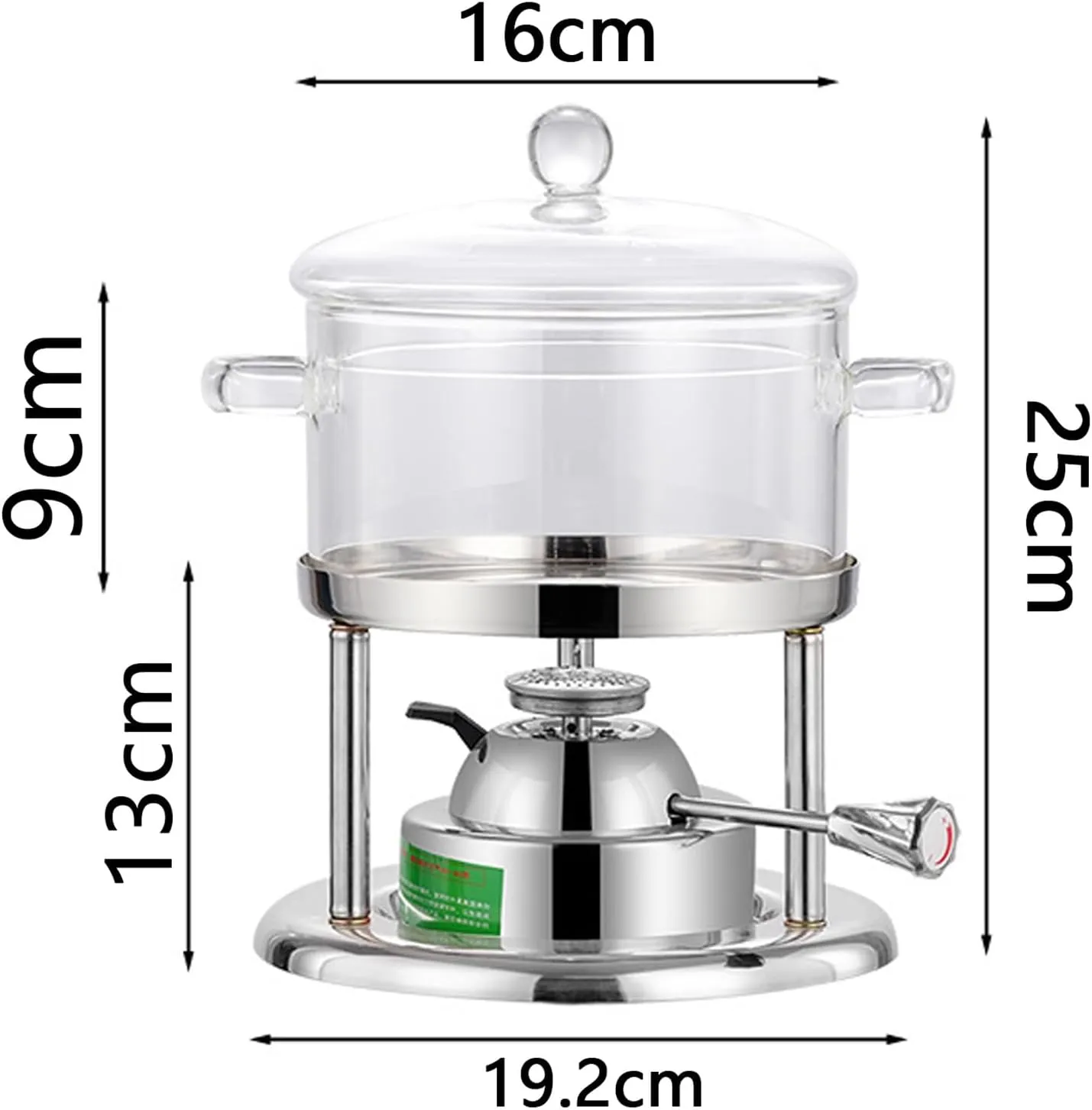 Compact Single - Person Glass Hot Pot with Inflatable Stove for Indoor and Outdoor Use(BN,Basic)