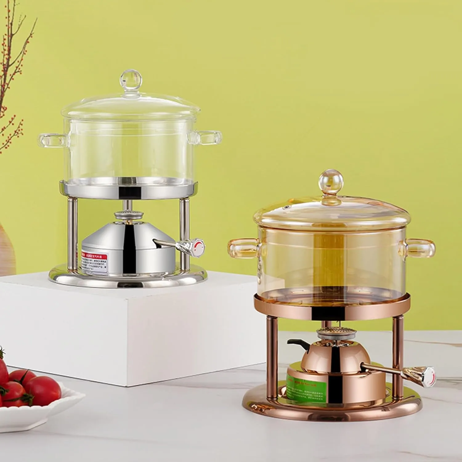 Compact Single - Person Glass Hot Pot with Inflatable Stove for Indoor and Outdoor Use(BN,Basic)