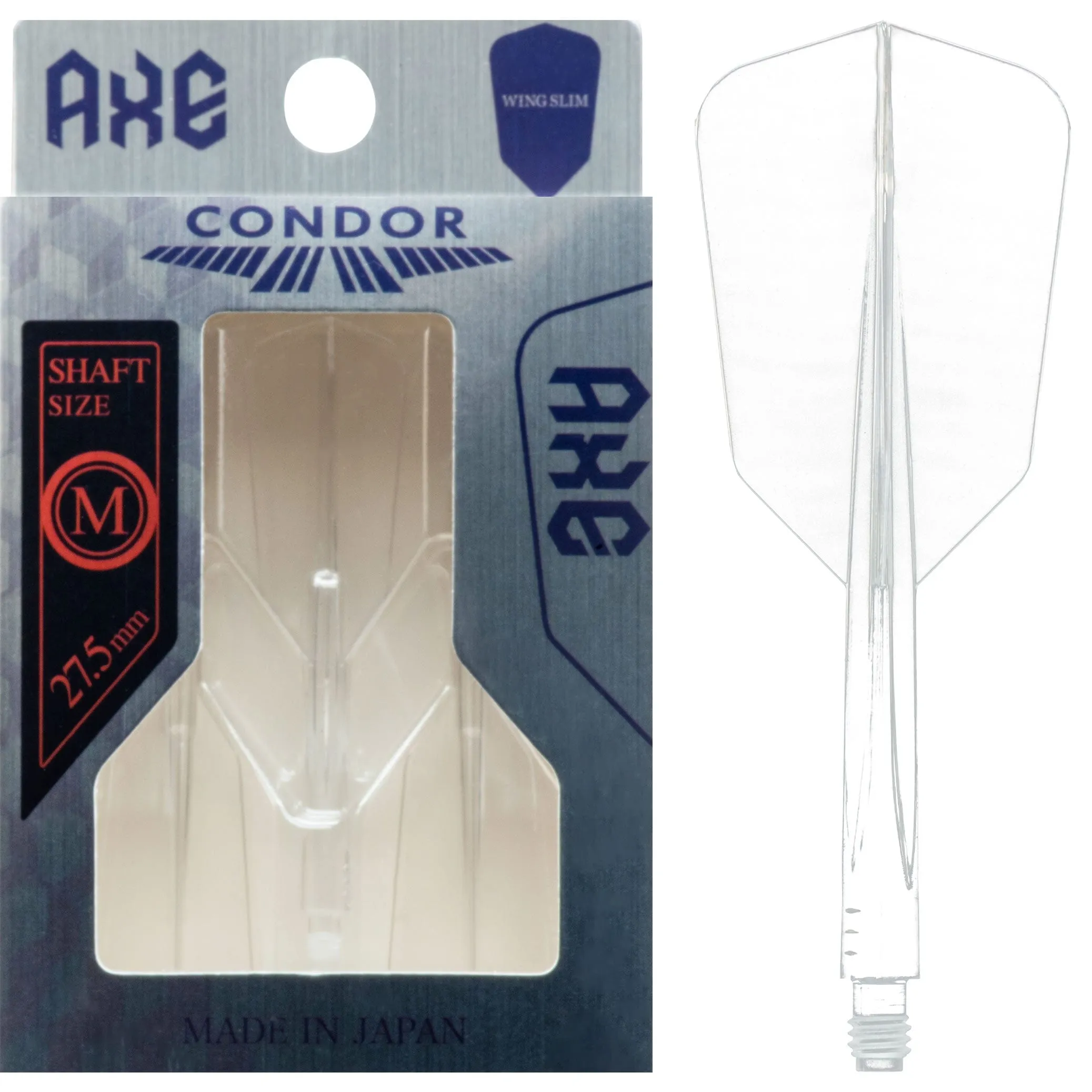 Condor AXE Dart Flights - Slim - Wing - Clear
