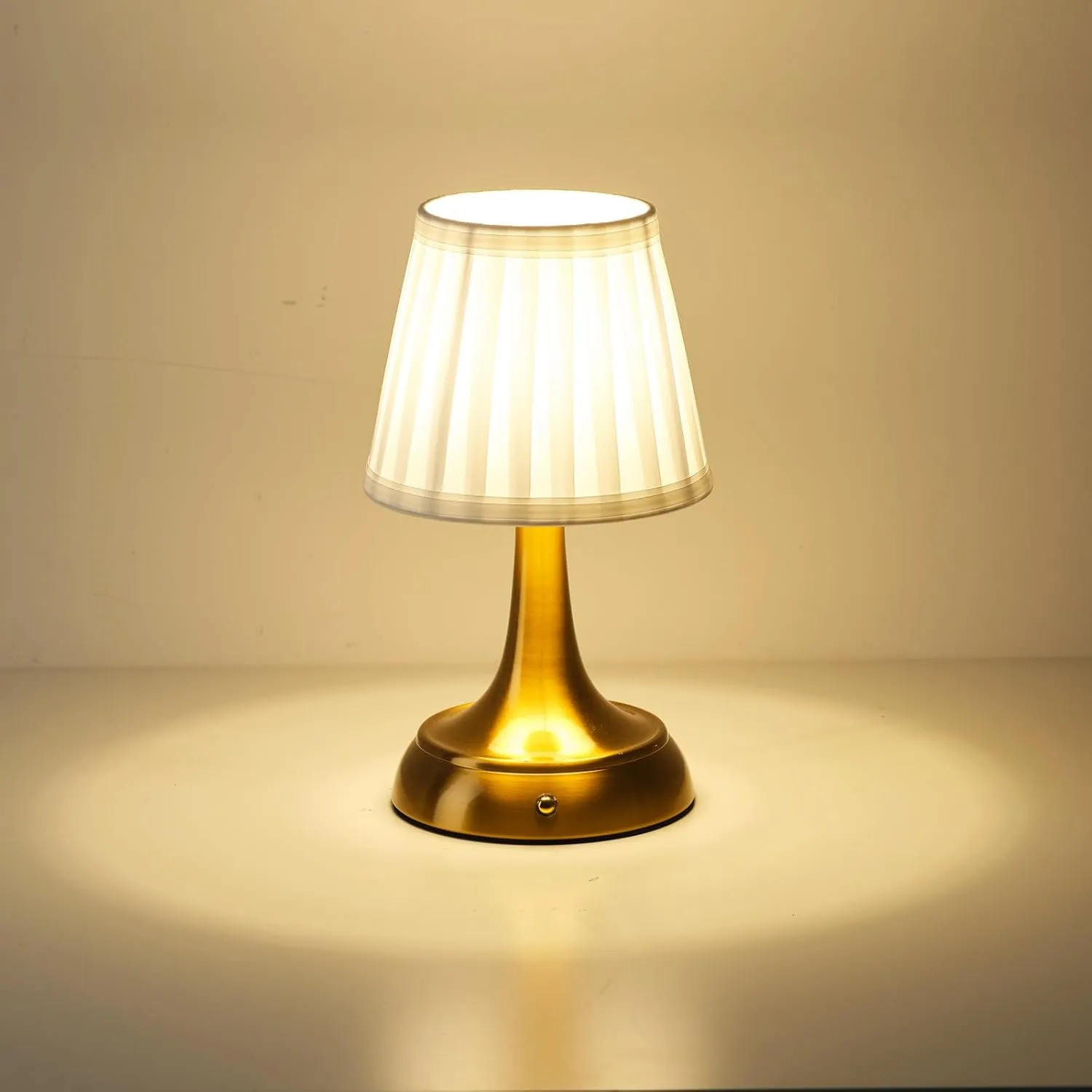 Cordless LED Table Lamp, Modern Portable Rechargeable Battery Operated Desk Lamp Small Shower Lamp with Touch Dimmable Switch and Fabric Lamp Shade for Bedroom/Restaurant/Bedside/Nightstand/Bar