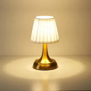 Cordless LED Table Lamp, Modern Portable Rechargeable Battery Operated Desk Lamp Small Shower Lamp with Touch Dimmable Switch and Fabric Lamp Shade for Bedroom/Restaurant/Bedside/Nightstand/Bar