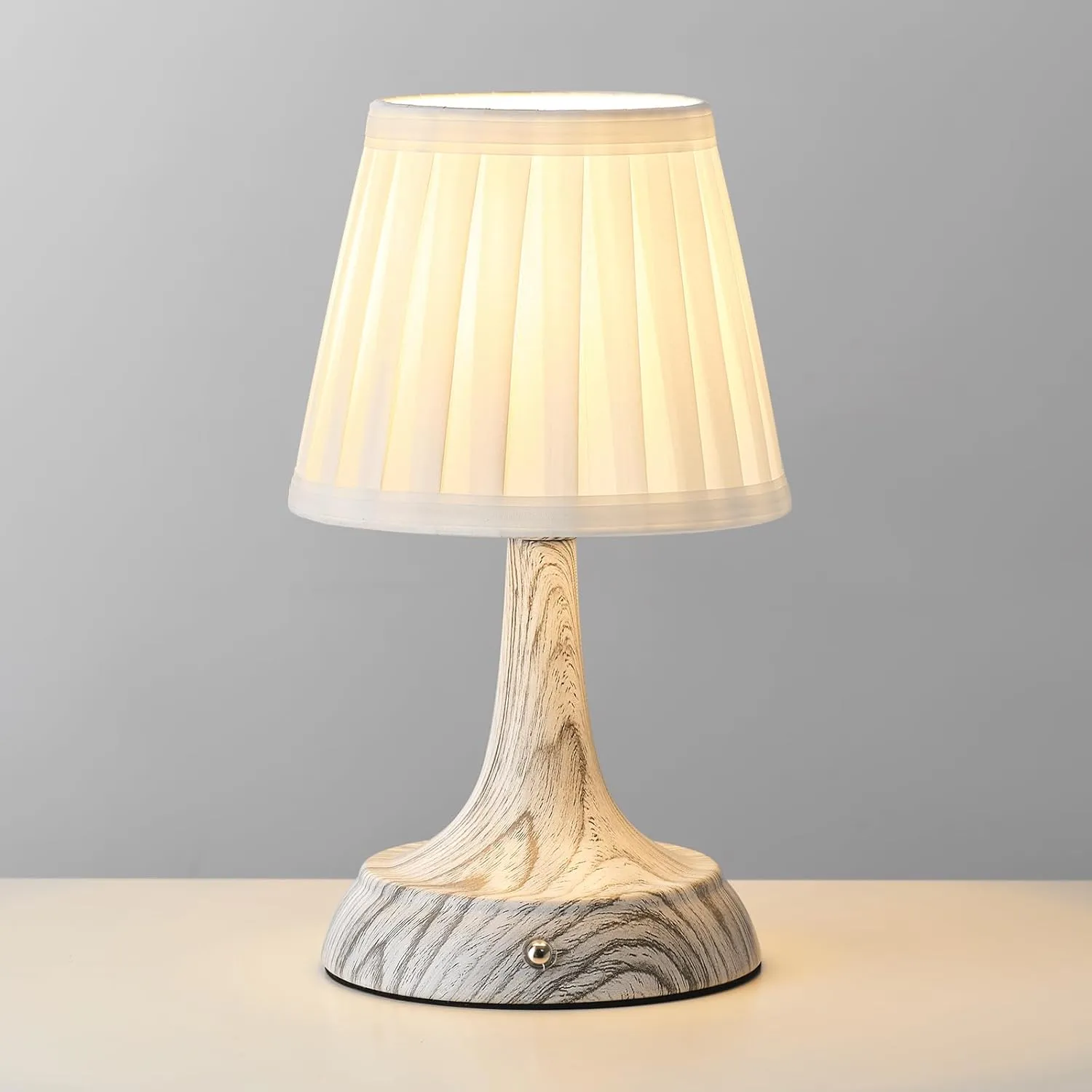Cordless LED Table Lamp, Modern Portable Rechargeable Battery Operated Desk Lamp Small Shower Lamp with Touch Dimmable Switch and Fabric Lamp Shade for Bedroom/Restaurant/Bedside/Nightstand/Bar