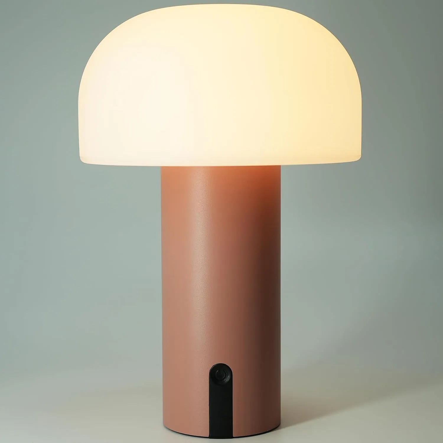 Cordless Mushroom Table Lamp, Waterproof Shower Lamp, Battery Operated Table Lamp Rechargeable, Touch Dimmable Night Light for Bedroom/Patio/Camping/Dinning/Outdoor (Pink)