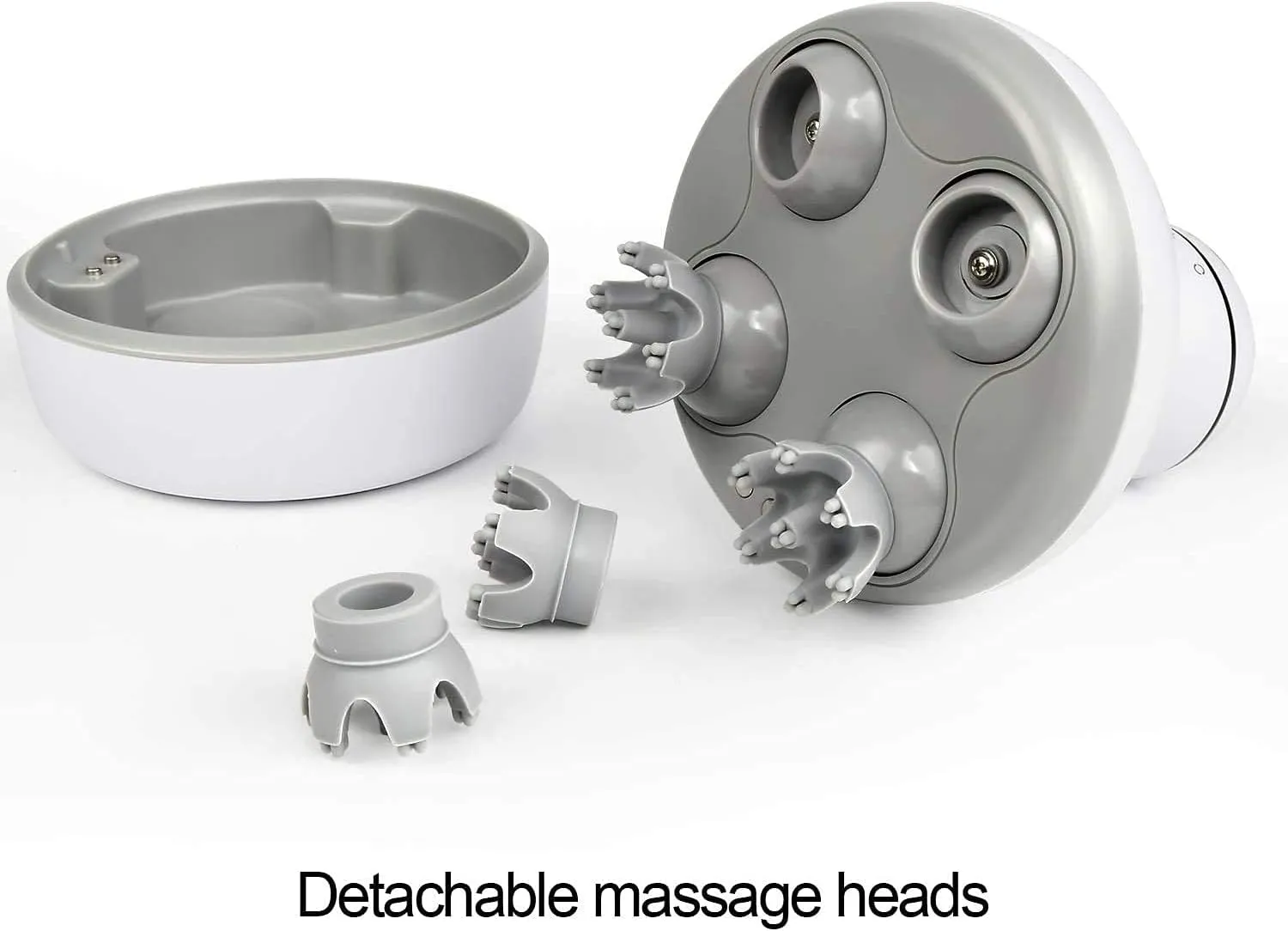 cotsoco Electric Scalp Head Massager, Scalp Hair Massage Waterproof Head Massager with 4 Heads 84 Nodes for Hair Growth and Stress Release Massage White