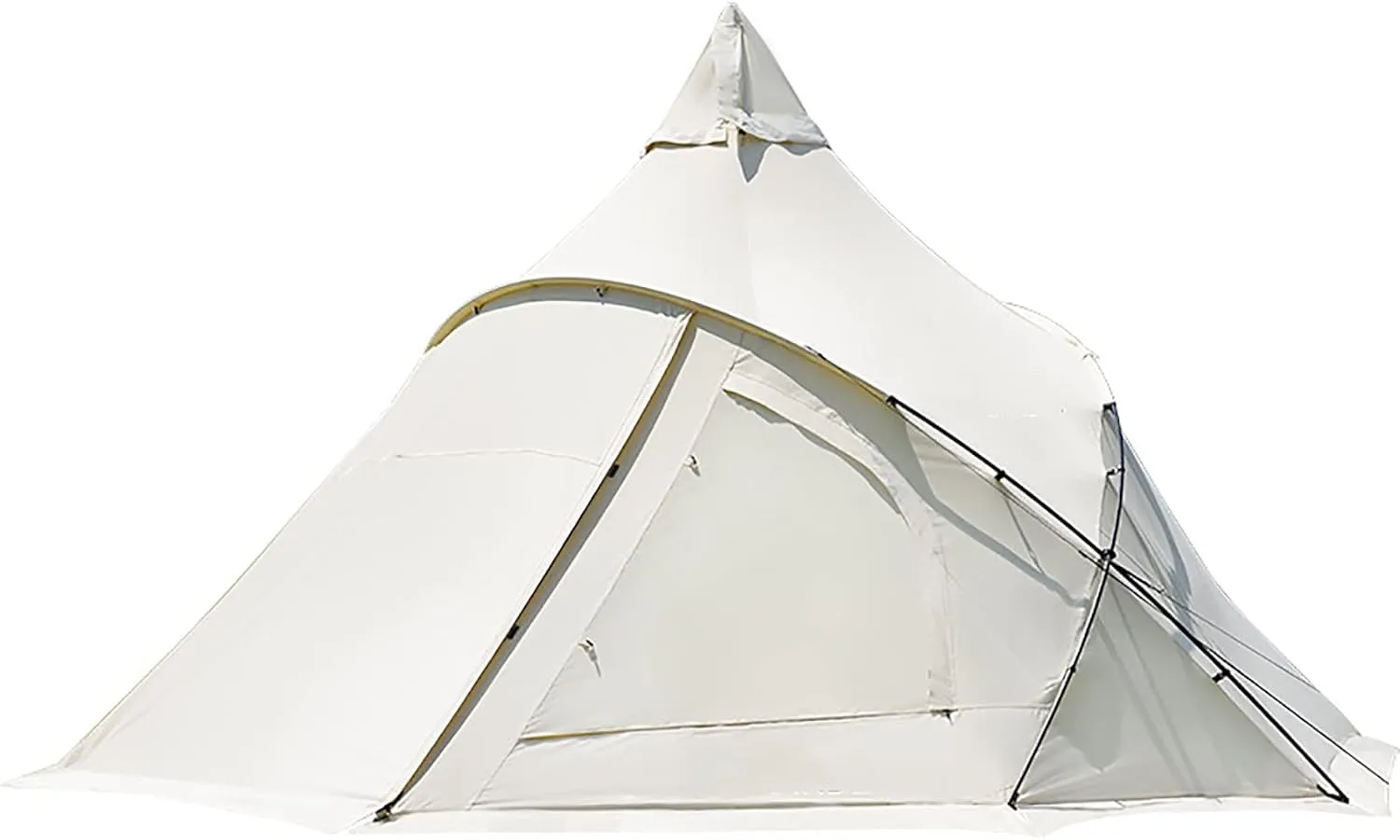 Cotton Pyramid Tent, 3-4 Person Waterproof Canvas Yurt Tipi Tent,Waterproof Wind Proof Anti-UV, with Carry Bag, for Camping Hiking Christmas Party