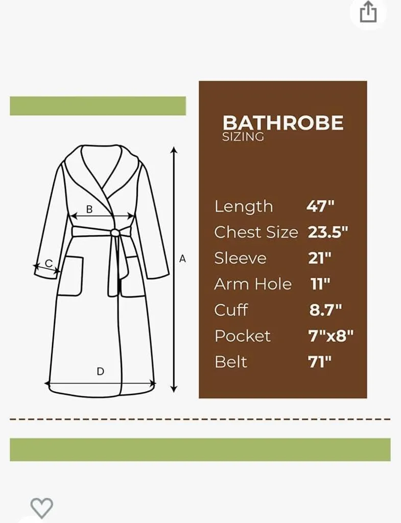 Cotton Terry Robes for Women and Men, Terry Shawl Collar Bathrobe, ONE SIZE - UNISEX Men & Women Spa Robe