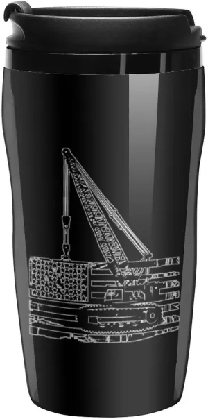 Crane Operator American Flag Travel Coffee Mug Reusable Coffee Cup Tumbler Cup with Lid for Men Women 250ml
