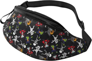 Crossbody Fanny Packs for Women Men - Zombie Mummy Skeleton Running Waist Bag Travel Belt Bag for Women Men