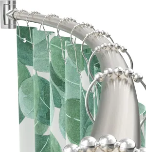 Curved Shower Curtain Rod For Bathroom 38-72 Inches, Adjustable Length, Curved Shower Rod, Metal Rods&Brackets, Round Shower Curtain Rods, Rotate Bracket For Large Shower Space, Need Drilling, Nickle