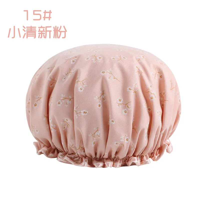 Cute Cartoon Double-Layer Waterproof Shower Cap