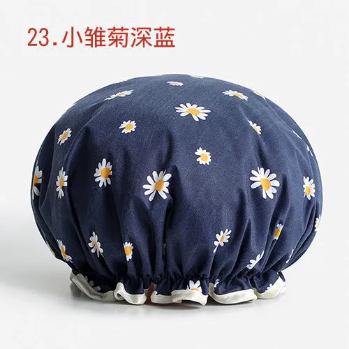 Cute Cartoon Double-Layer Waterproof Shower Cap