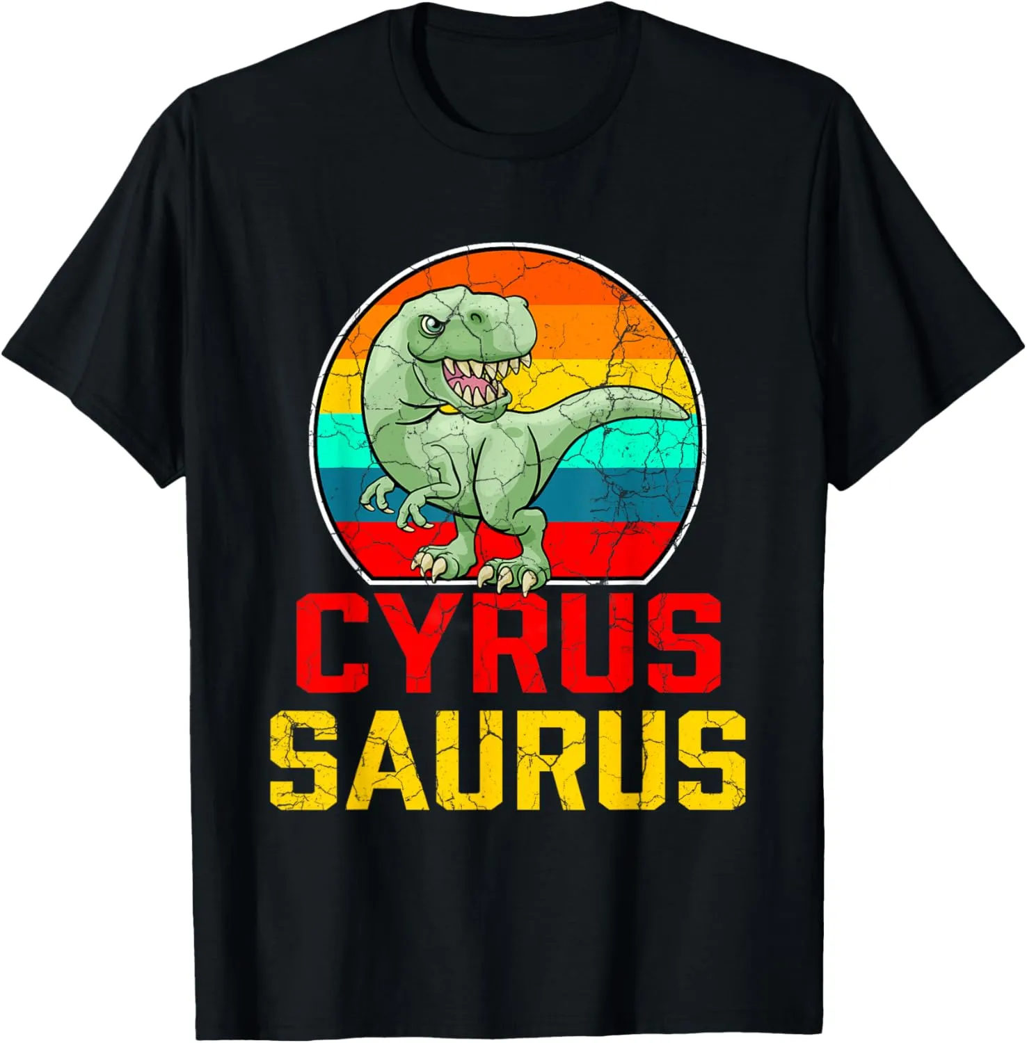 Cyrus Saurus Family Reunion Last Name Team Funny Custom T-Shirt