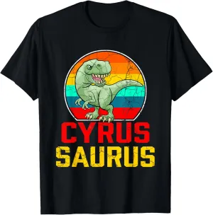 Cyrus Saurus Family Reunion Last Name Team Funny Custom T-Shirt