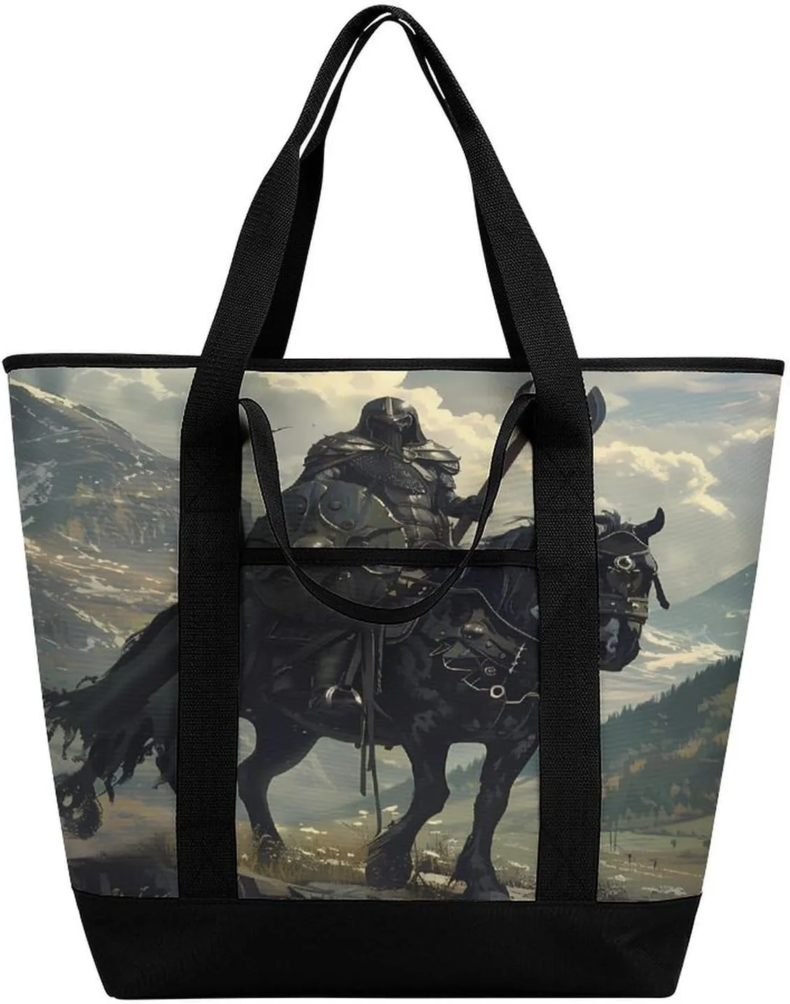 Death Dealer Viking On Horse Shopping Bags Insulated Lunch Bag Shoulder Grocery Bags for Work Travel Beach