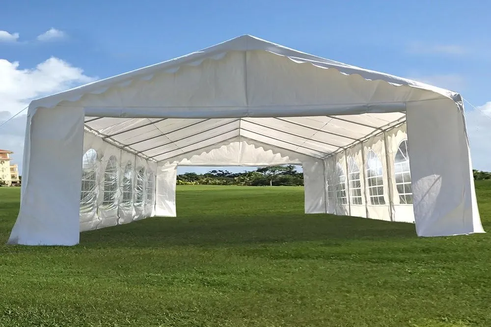 DELTA 40'x20' Budget PVC Party Tent,Outdoor Event Canopy,Wedding Tent,Backyard Garden Shelter Gazebo,Waterproof Top,Galvanized Steel