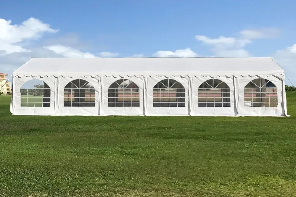 DELTA 40'x20' Budget PVC Party Tent,Outdoor Event Canopy,Wedding Tent,Backyard Garden Shelter Gazebo,Waterproof Top,Galvanized Steel