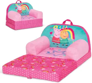 Delta Children - Peppa Pig Cozee Buddy Flip-Out Kids Chair - Greenguard Gold Certified, Pink