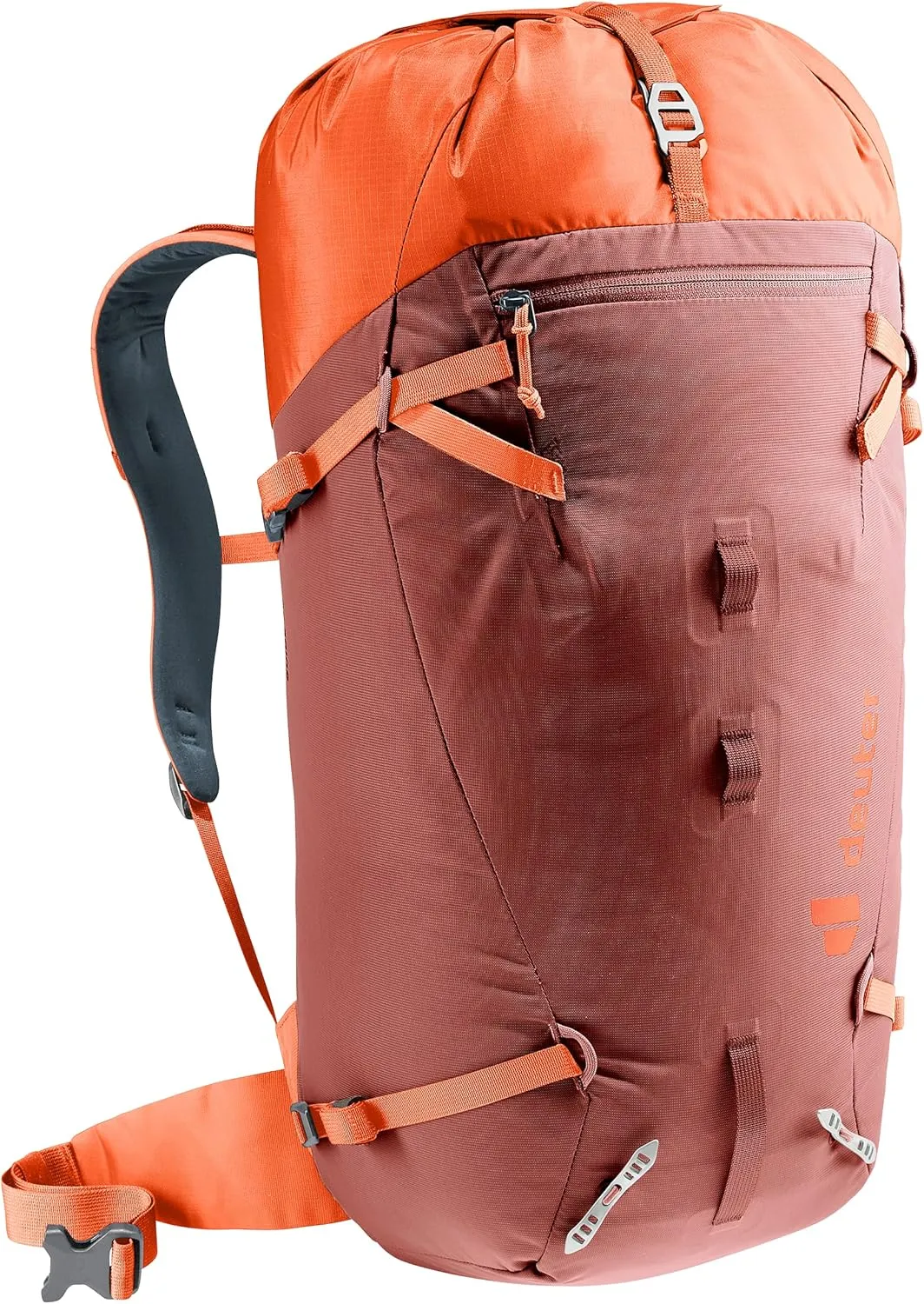 Deuter Guide 30L Backpack I Lightweight Alpine Climbing & Mountaineering Pack - Redwood-Papaya