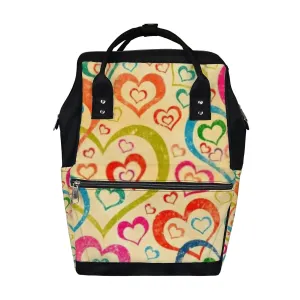 Diaper Bag Mummy Backpack Naive Art Hearts Colorful Multifunction Baby Nappy Bag Large Capacity Nursing Bags Waterproof Travel Backpack