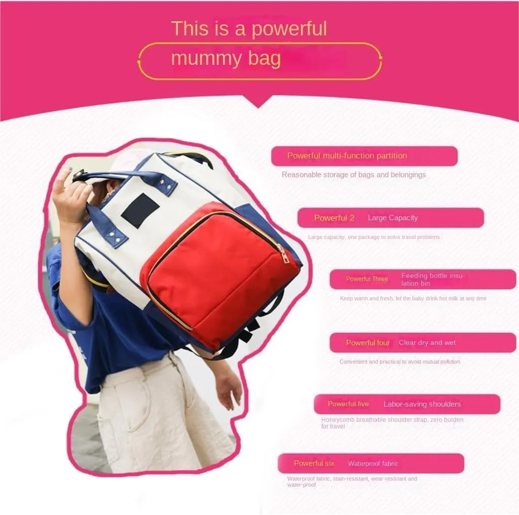Diaper Bag Mummy bag thermal insulation fashionable lightweight travel backpack storage backpack Daiper Bag(P)