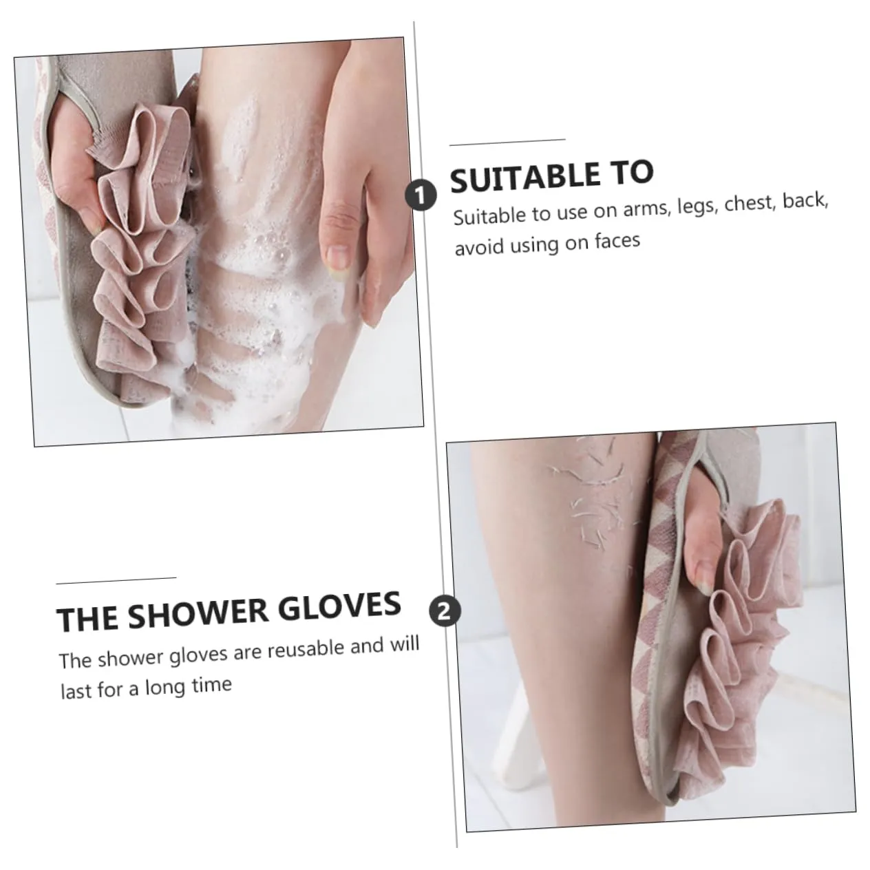 DOITOOL 6pcs Exfoliating Bath Mitts Dual-sided Shower Gloves for Deep Cleansing Body Scrubbing and Gentle Exfoliation Shower Supplies for Smooth Skin and Relaxation
