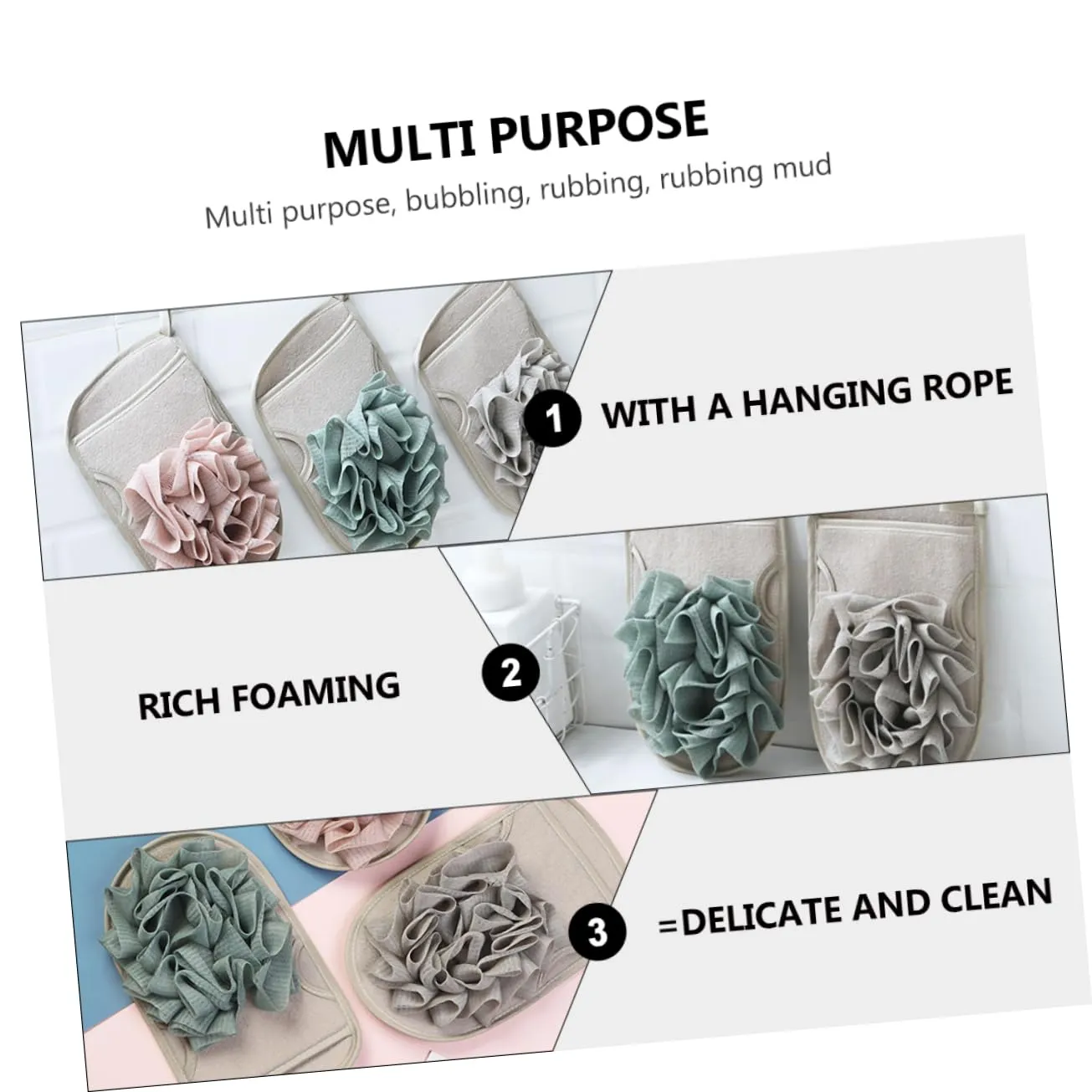 DOITOOL 6pcs Exfoliating Bath Mitts Dual-sided Shower Gloves for Deep Cleansing Body Scrubbing and Gentle Exfoliation Shower Supplies for Smooth Skin and Relaxation